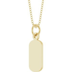14K Yellow Gold Engravable Dog Tag 18" Necklace – image 2