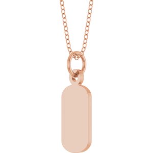14K Rose Gold Engravable Dog Tag 18" Necklace – image 2