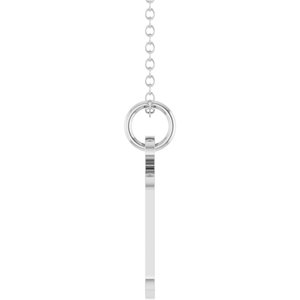 14K White Gold Engravable Dog Tag 18" Necklace – image 3