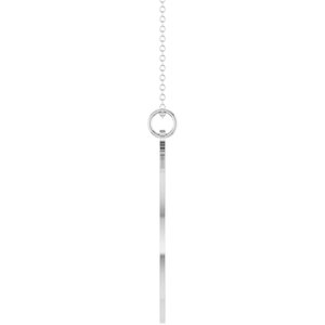 10K White Gold Engravable Round Disc 18" Necklace – image 3