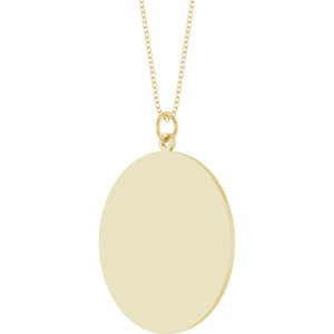 14K Yellow Gold Engravable Round Disc 18" Necklace – image 2