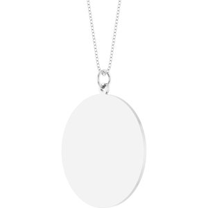 Sterling Silver Engravable Round Disc 18" Necklace – image 2