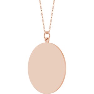 14K Rose Gold Engravable Round Disc 18" Necklace – image 2