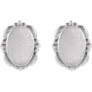 14K White Gold Vintage-Inspired Earrings – image 2