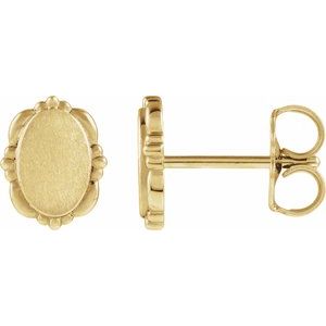 14K Yellow Gold Vintage-Inspired Earrings