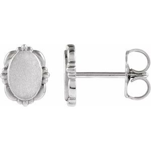 14K White Gold Vintage-Inspired Earrings