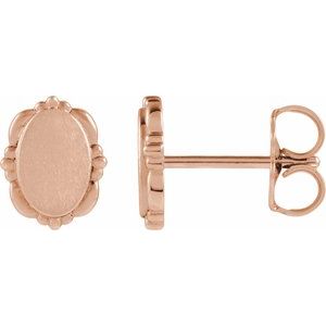14K Rose Gold Vintage-Inspired Earrings