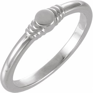 10K White Gold Engravable Stackable Ring