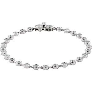 14K Yellow Gold 2 CTW Natural Diamond Bezel Line 7" Bracelet – image 5