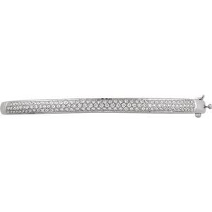 14K White Gold 1 CTW Natural Diamond Pavé-Style 7" Bracelet – image 2