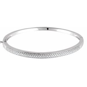 14K White Gold 1 CTW Natural Diamond Pavé-Style 7" Bracelet