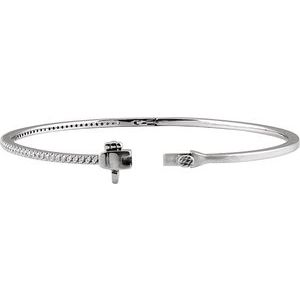 14K White Gold 1/2 CTW Natural Diamond Pavé-Style 7" Bracelet – image 2