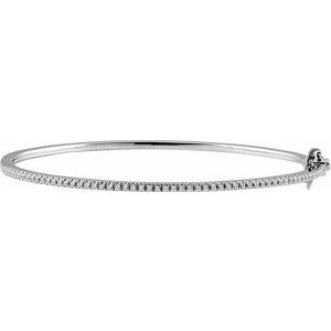 14K White Gold 1/2 CTW Natural Diamond Pavé-Style 7" Bracelet