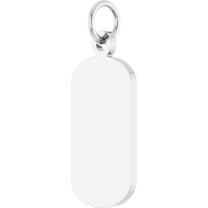 14K White Gold Engravable Dog Tag Pendant – image 2