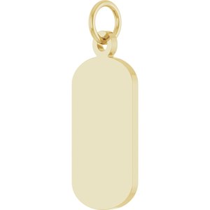 14K Yellow Gold Engravable Dog Tag Pendant – image 2