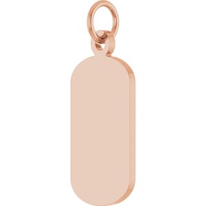 14K Rose Gold Engravable Dog Tag Pendant – image 2