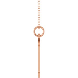14K Rose Gold Engravable Dog Tag 18" Necklace – image 3