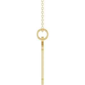 14K Yellow Gold Engravable Dog Tag 18" Necklace – image 3