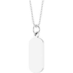 14K White Gold Engravable Dog Tag 18" Necklace – image 2
