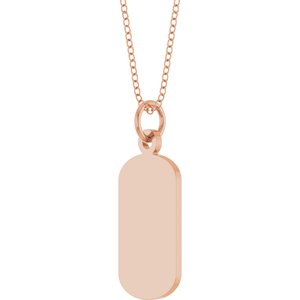 14K Rose Gold Engravable Dog Tag 18" Necklace – image 2