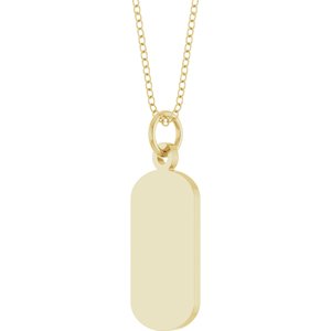 14K Yellow Gold Engravable Dog Tag 18" Necklace – image 2