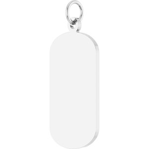 14K White Gold Engravable Dog Tag Pendant – image 2
