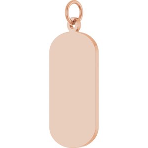 14K Rose Gold Engravable Dog Tag Pendant – image 2