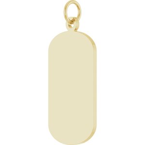 10K Yellow Gold Engravable Dog Tag Pendant – image 2