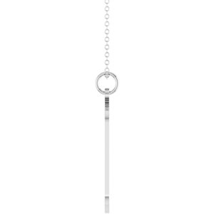 14K White Gold Engravable Dog Tag 18" Necklace – image 3