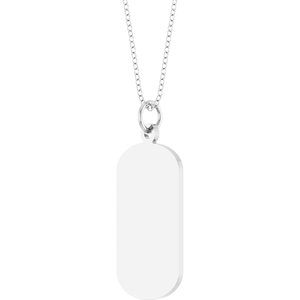 Sterling Silver Engravable Dog Tag 18" Necklace – image 2