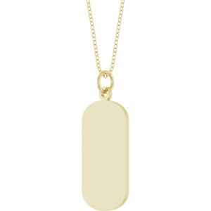 14K Yellow Gold Engravable Dog Tag 18" Necklace – image 2