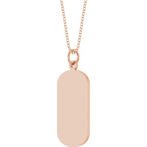 14K Rose Gold Engravable Dog Tag 18" Necklace – image 2