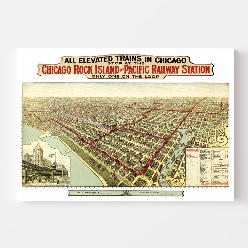 Vintage Map of Chicago, Illinois 1897