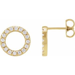 14K Yellow Gold 1/2 CTW Natural Diamond Circle Earrings