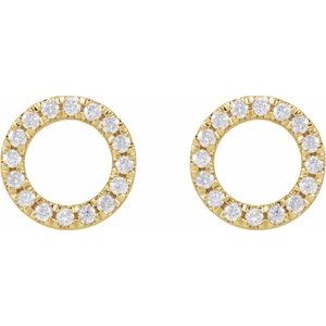 14K Yellow Gold 1/2 CTW Natural Diamond Circle Earrings – image 2