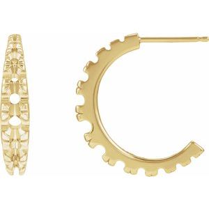 14K Yellow Gold Graduated Hoop Earring Mounting