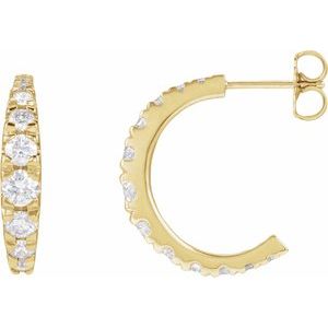 14K Rose Gold Graduated Hoop Earring Mounting
