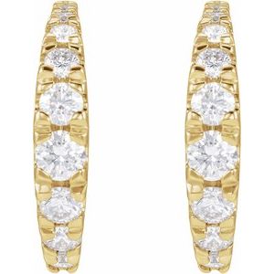 Platinum 1 1/3 CTW Natural Diamond Graduated Hoop Earrings – image 2