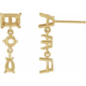 10K Yellow Gold Dangle Earring Mounting