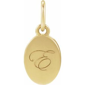 14K Yellow Gold Engravable Oval Pendant – image 4