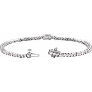 14K White Gold 2 3/4 CTW Lab-Grown Ruby & Lab-Grown Diamond 7" Bracelet – image 2