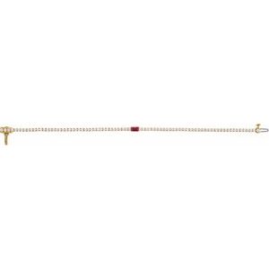 14K Yellow Gold 2 3/4 CTW Lab-Grown Ruby & Lab-Grown Diamond 7" Bracelet – image 3
