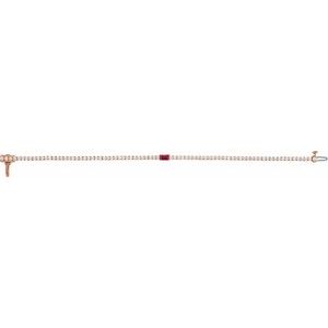 14K Rose Gold 2 3/4 CTW Lab-Grown Ruby & Lab-Grown Diamond 7" Bracelet – image 3