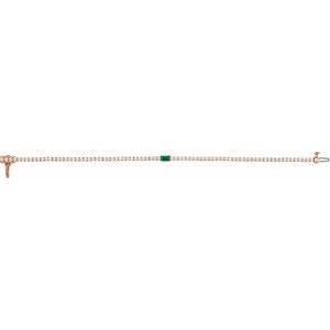 14K Rose Gold 2 3/4 CTW Lab-Grown Emerald & Lab-Grown Diamond 7" Bracelet – image 3