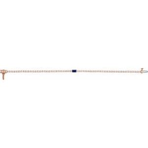 14K Rose Gold 2 3/4 CTW Lab-Grown Blue Sapphire & Lab-Grown Diamond 7" Bracelet – image 3