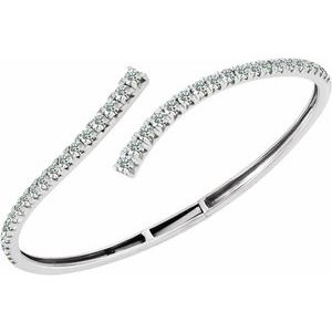 Sterling Silver 2 5/8 CTW Lab-Grown Diamond Graduated Bypass Cuff 7" Bracelet – image 4