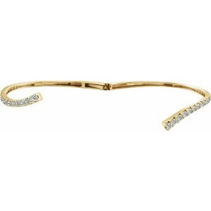 14K Yellow Gold 2 5/8 CTW Lab-Grown Diamond Graduated Bypass Cuff 7" Bracelet – image 2