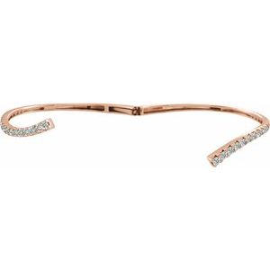 14K Rose Gold 2 5/8 CTW Lab-Grown Diamond Graduated Bypass Cuff 7" Bracelet – image 2