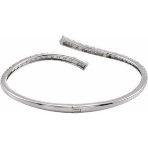 Sterling Silver 2 5/8 CTW Lab-Grown Diamond Graduated Bypass Cuff 7" Bracelet – image 3