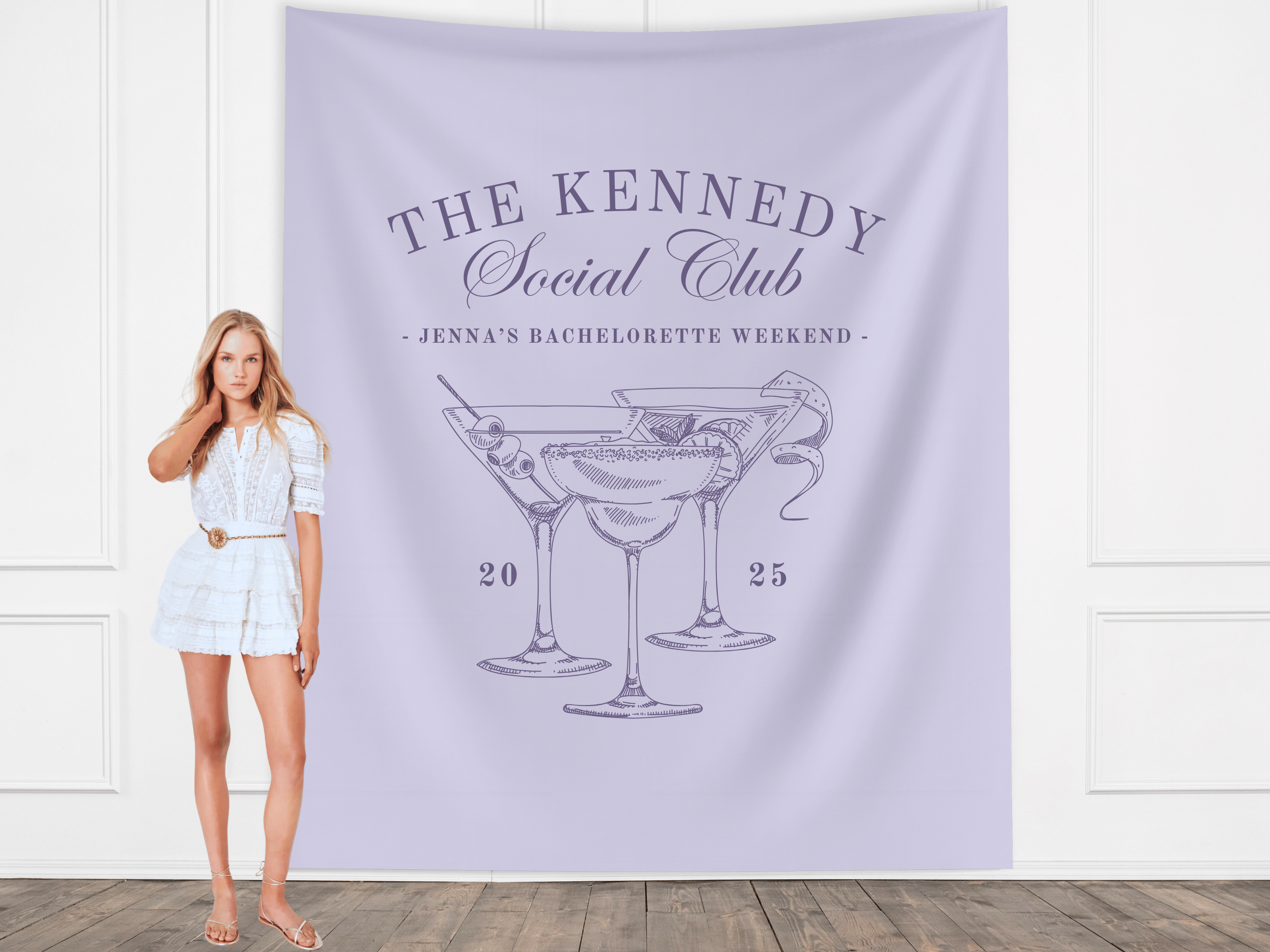 Luxury Custom Bachelorette Social Club Banner Backdrop